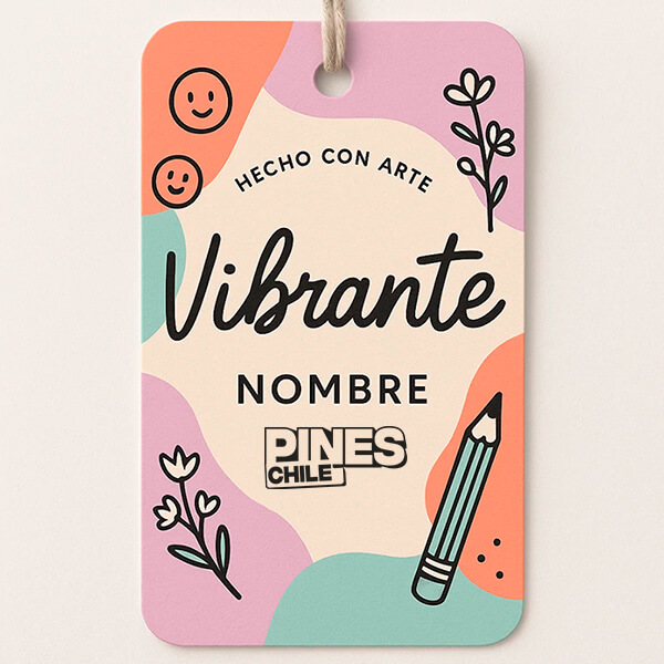 Etiqueta de ropa vibrante
