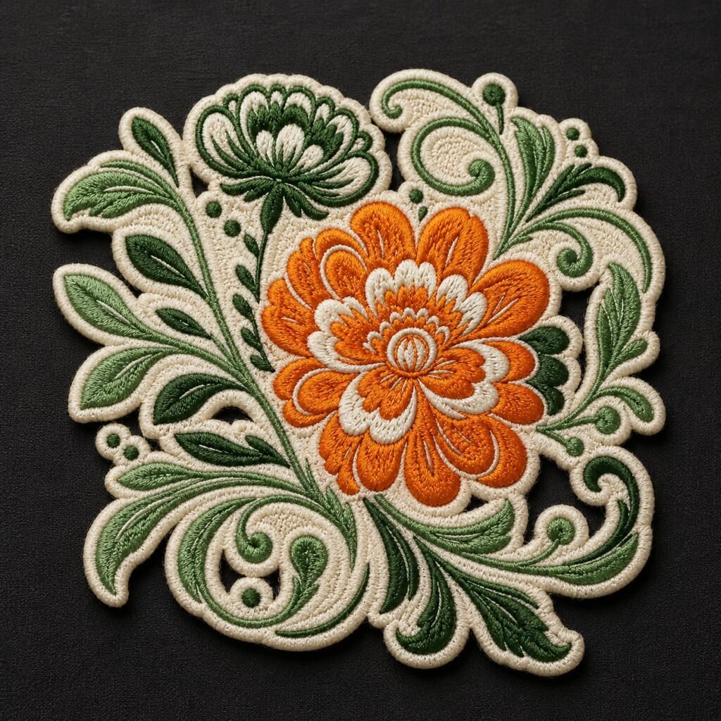 parches de flores bordadas